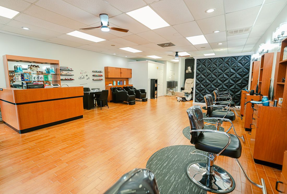 Inside Serendipity Hair Studio: styling chairs, colour bar and the nail station